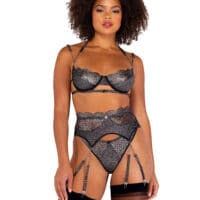 Zendaya 3pc Sparkle Chained Gartered Bra Set